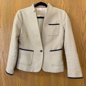 Banana Republic size 6 tan with navy trim suit jacket